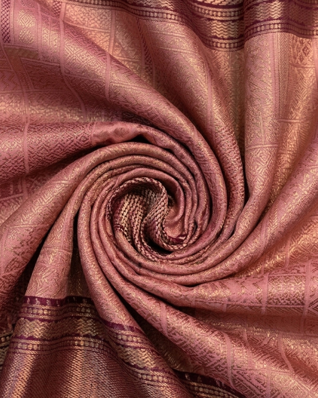 Diya - Pink Wine Contrast Border Jacquard Saree
