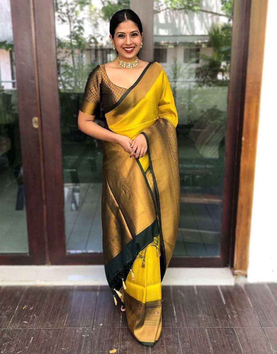 Mahi Yellow Soft Silk Saree