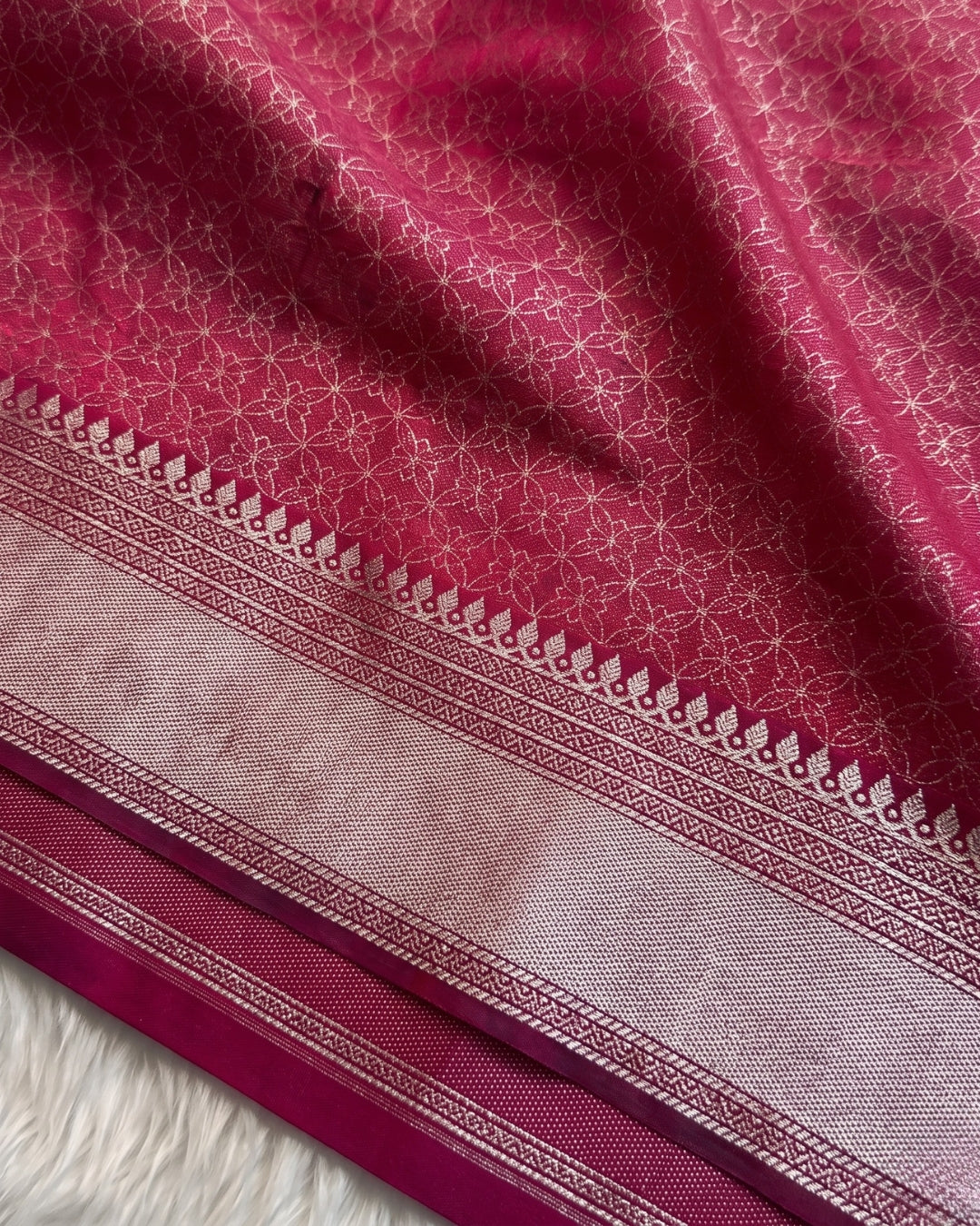 Charita - Red Soft Banarasi Silk Saree