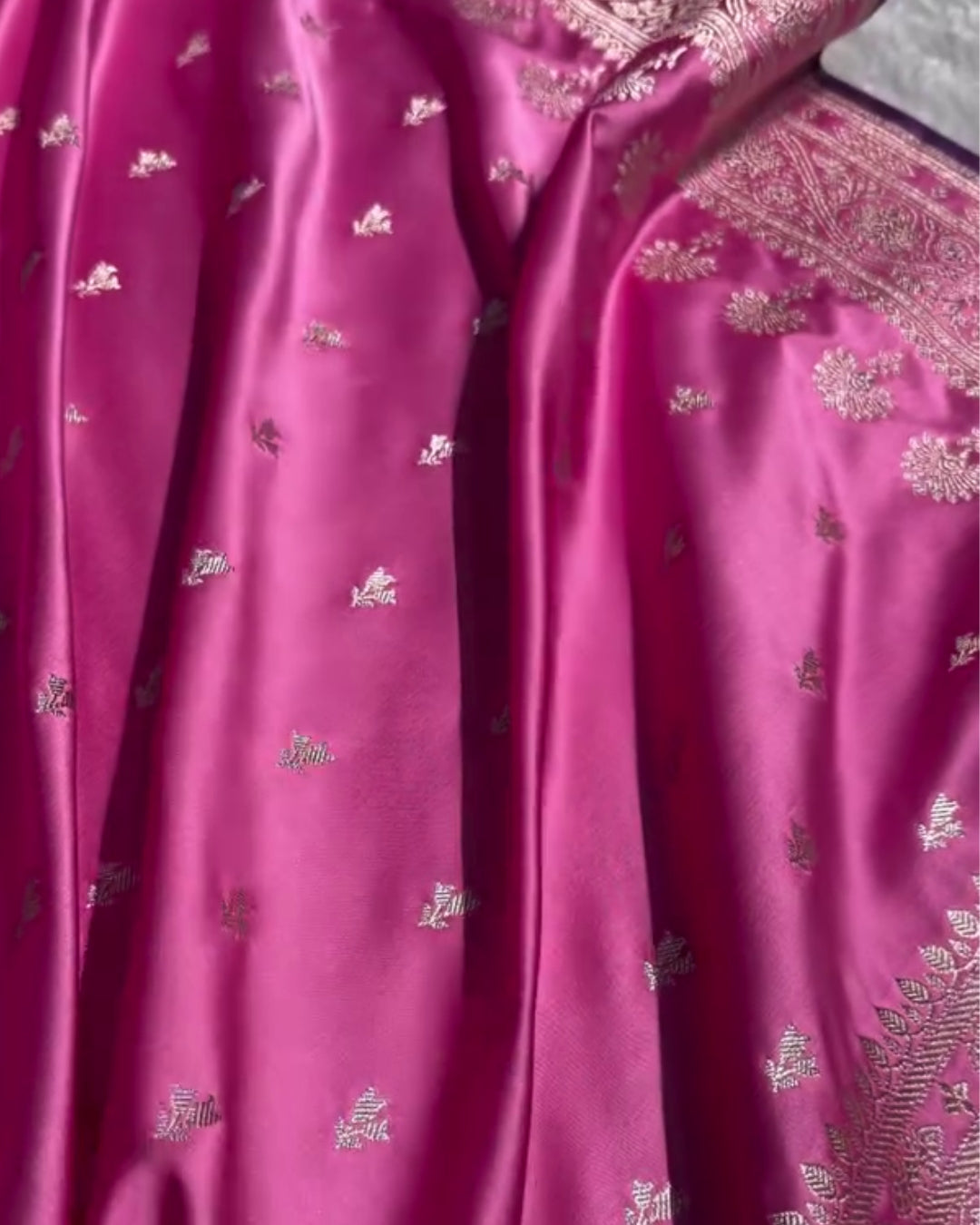 Riddhima – Pink Heritage Silver Zari Saree