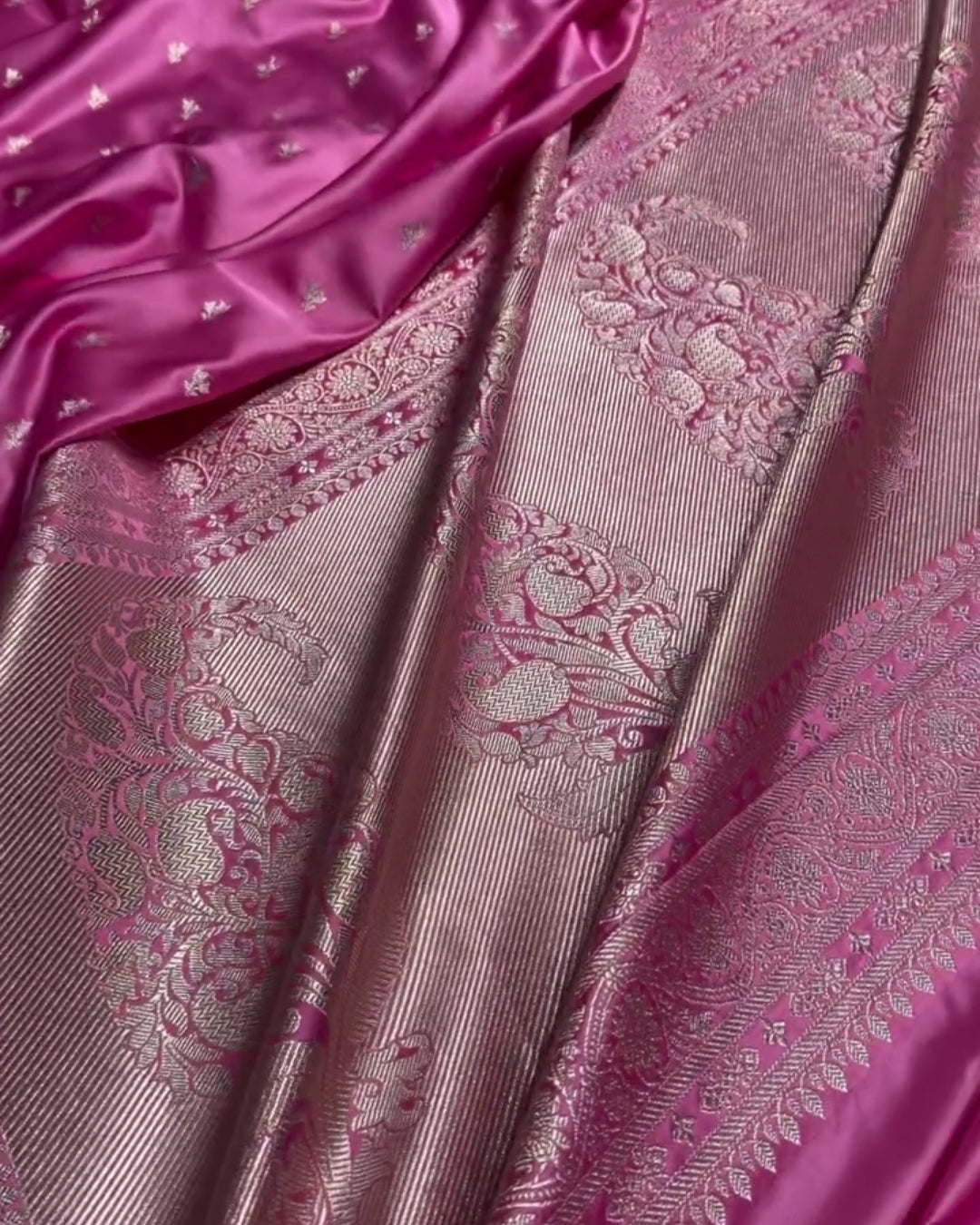 Riddhima – Pink Heritage Silver Zari Saree