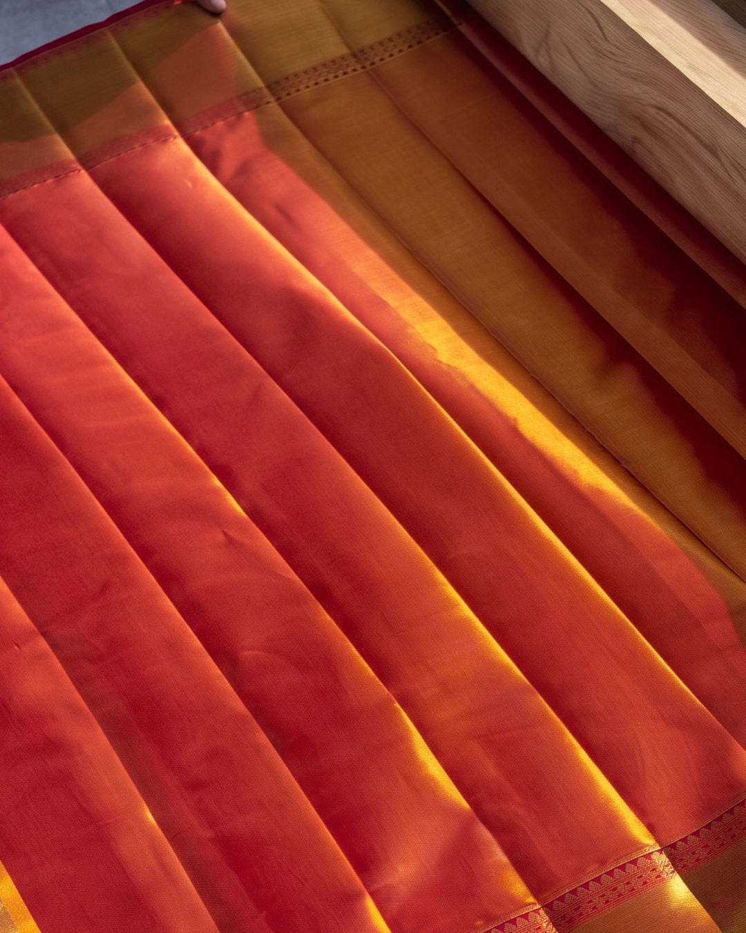 Freya - Champagne Crane Woven Kanjivaram Silk Saree