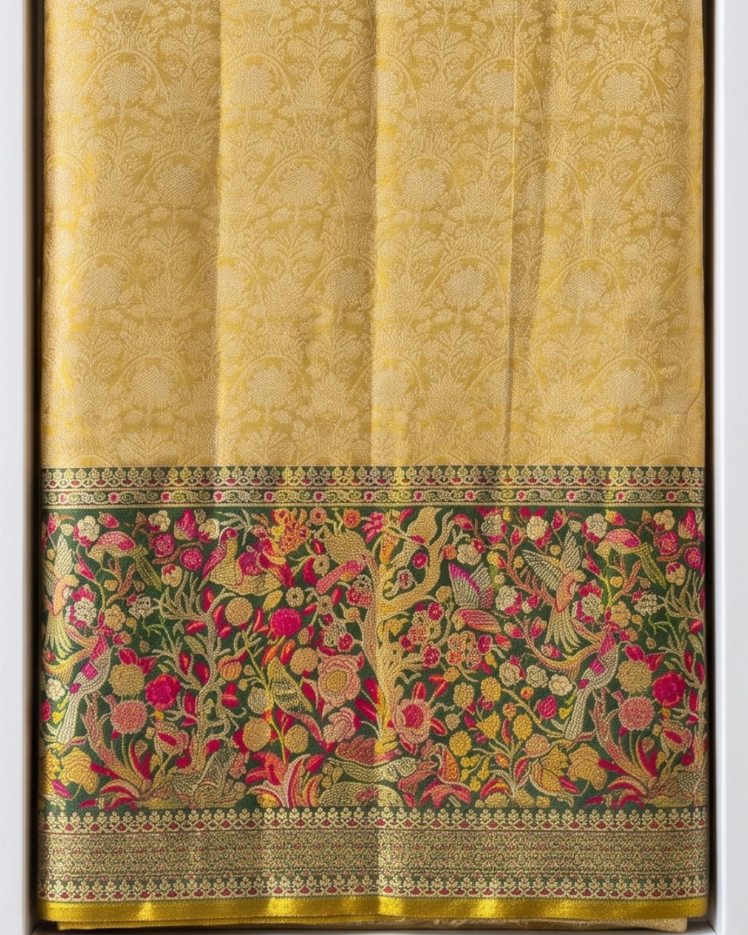 Elina - Golden Garden Woven Silk Saree