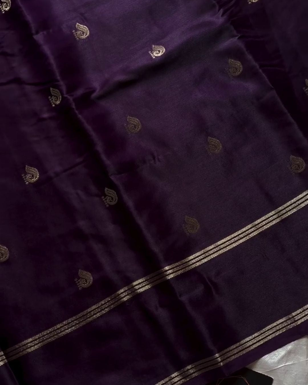 Jeetika - Royal Satin Silk Saree with Woven Butti Border