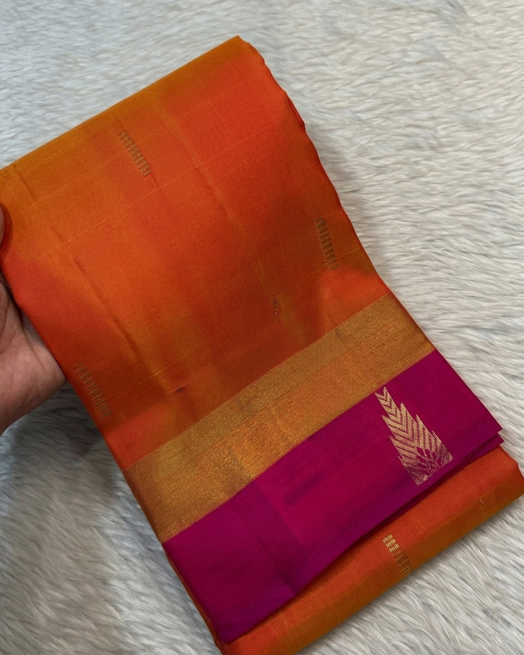 Dipali - Orange Magenta Classic Traditional Silk Saree