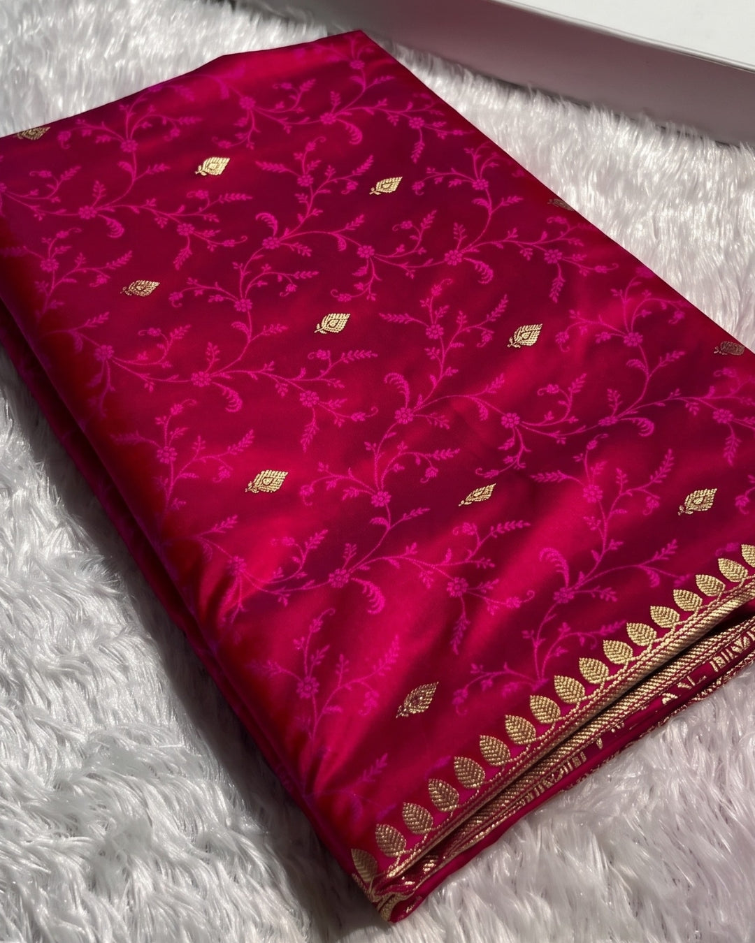 Fiona - Royal Rani Pink Woven Banarasi Silk Saree