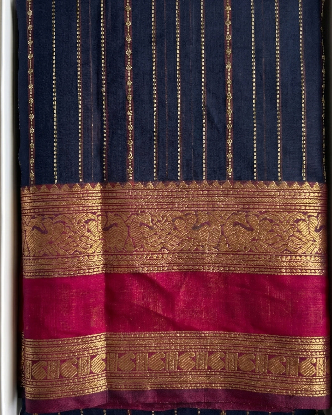 Yutika - Royal Navy Banarasi Border Saree