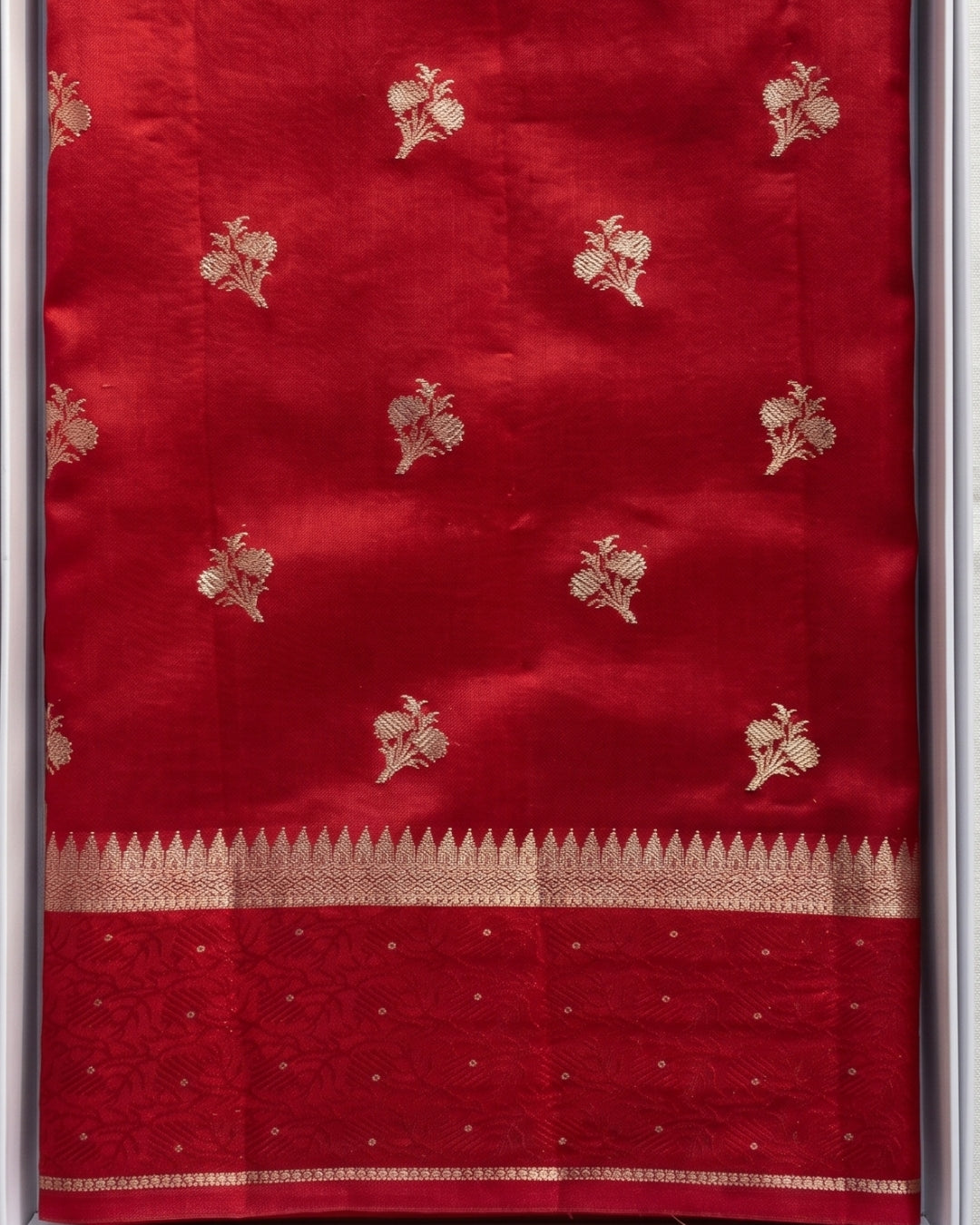 Iraaya - Red Crimson Heritage Zari Saree