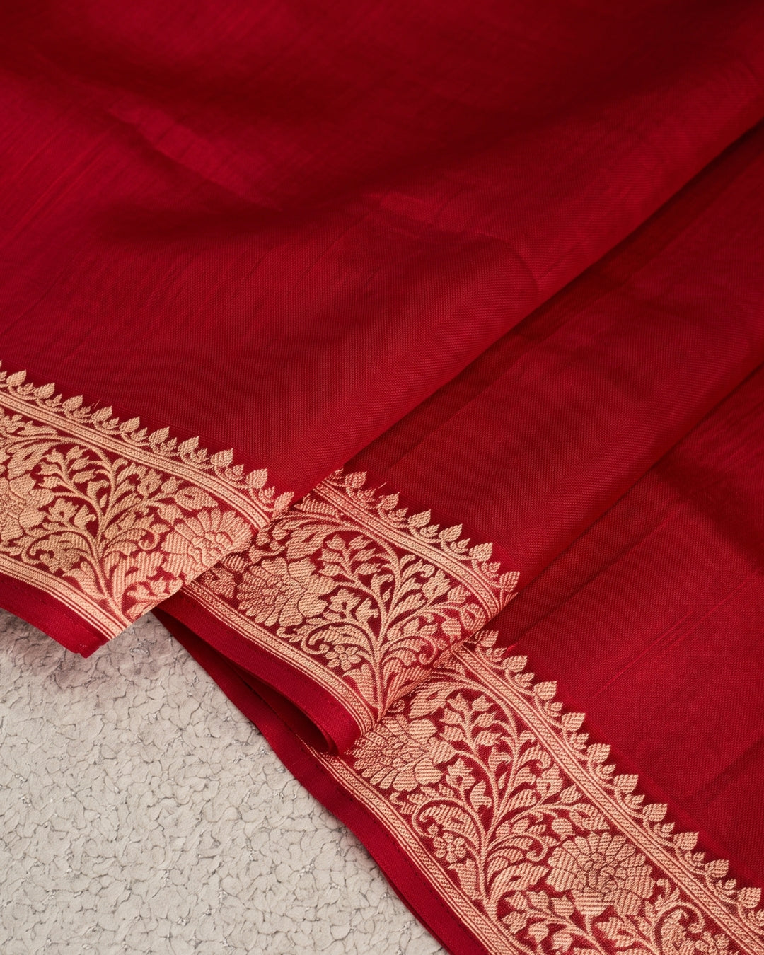 Harini - Ruby Red Banarasi Silk Designer Saree