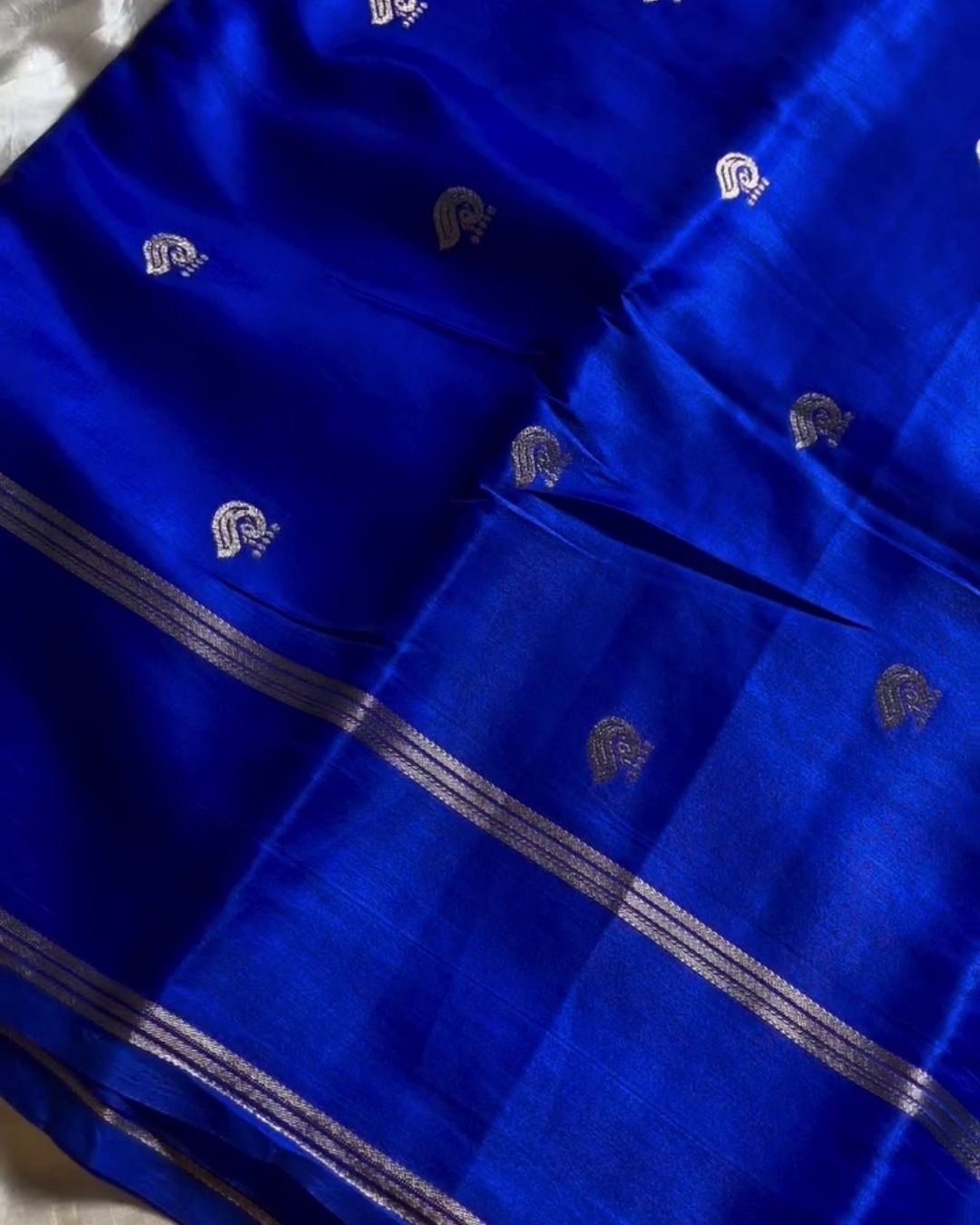Jeetika - Royal Satin Silk Saree with Woven Butti Border