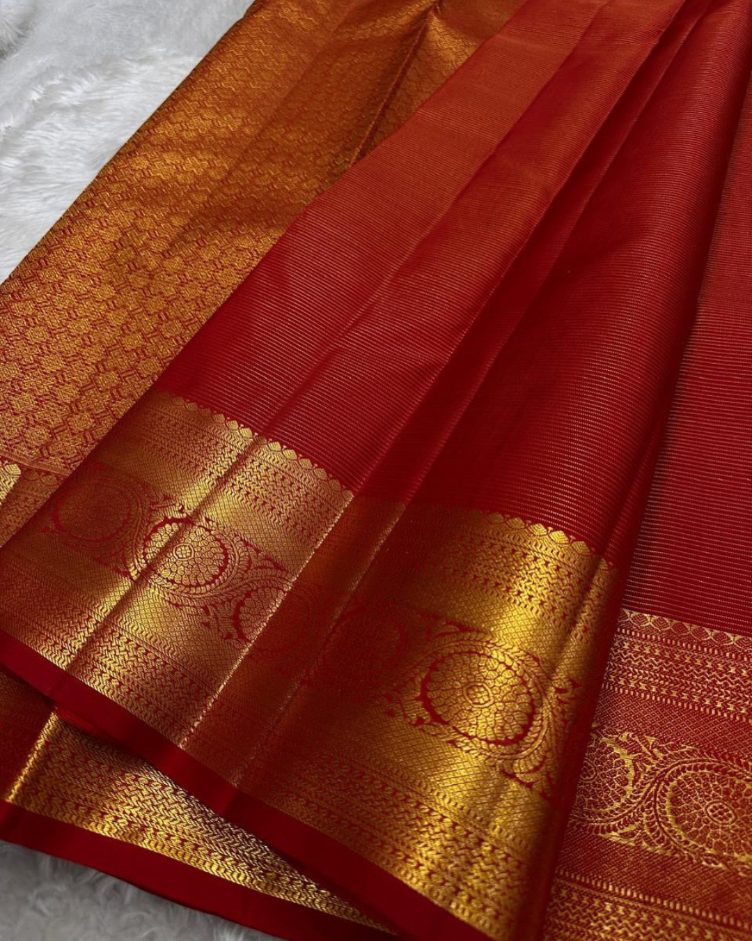 Devika - Vermilion Red Kanjivaram Saree
