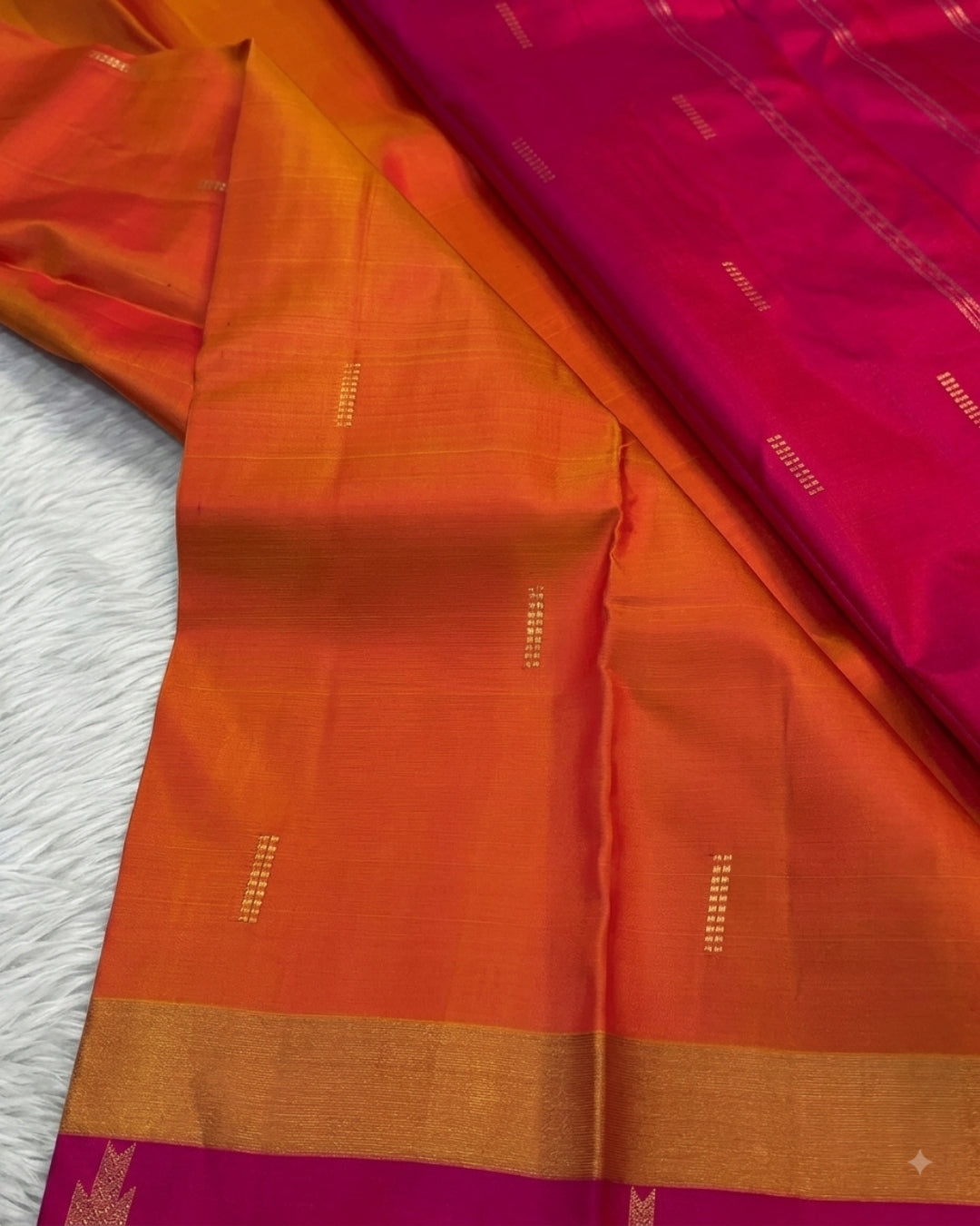 Dipali - Orange Magenta Classic Traditional Silk Saree