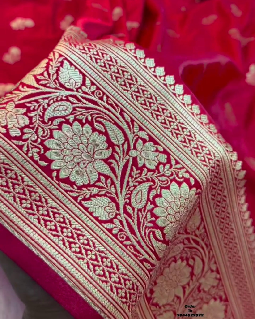 Puja - Majestic Red Banarasi Silk Saree