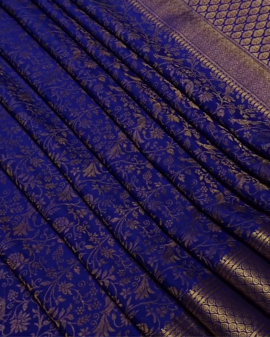 Megha - Royal Blue Banarasi Silk Blend Saree