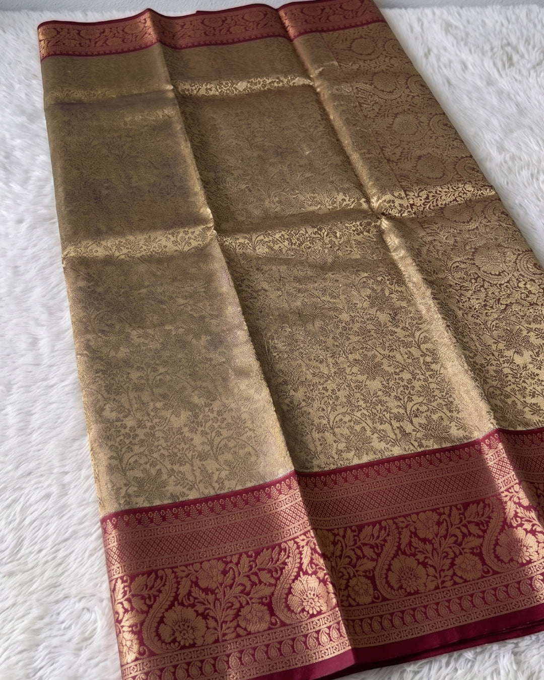 Chinmayi - Antique Gold Banarasi Silk Saree