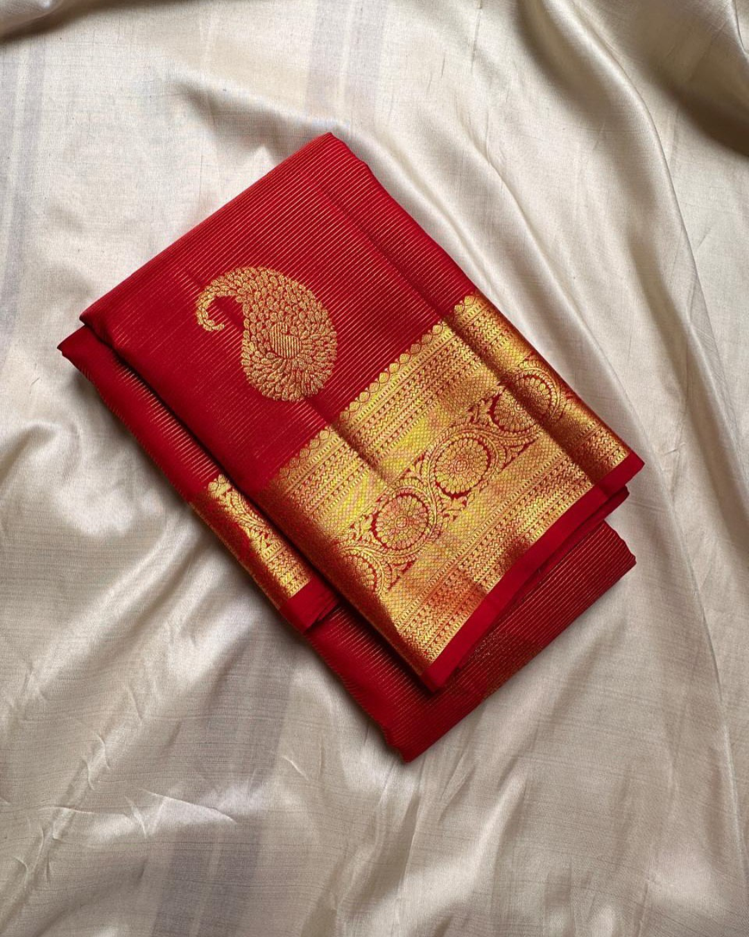 Devika - Vermilion Red Kanjivaram Saree