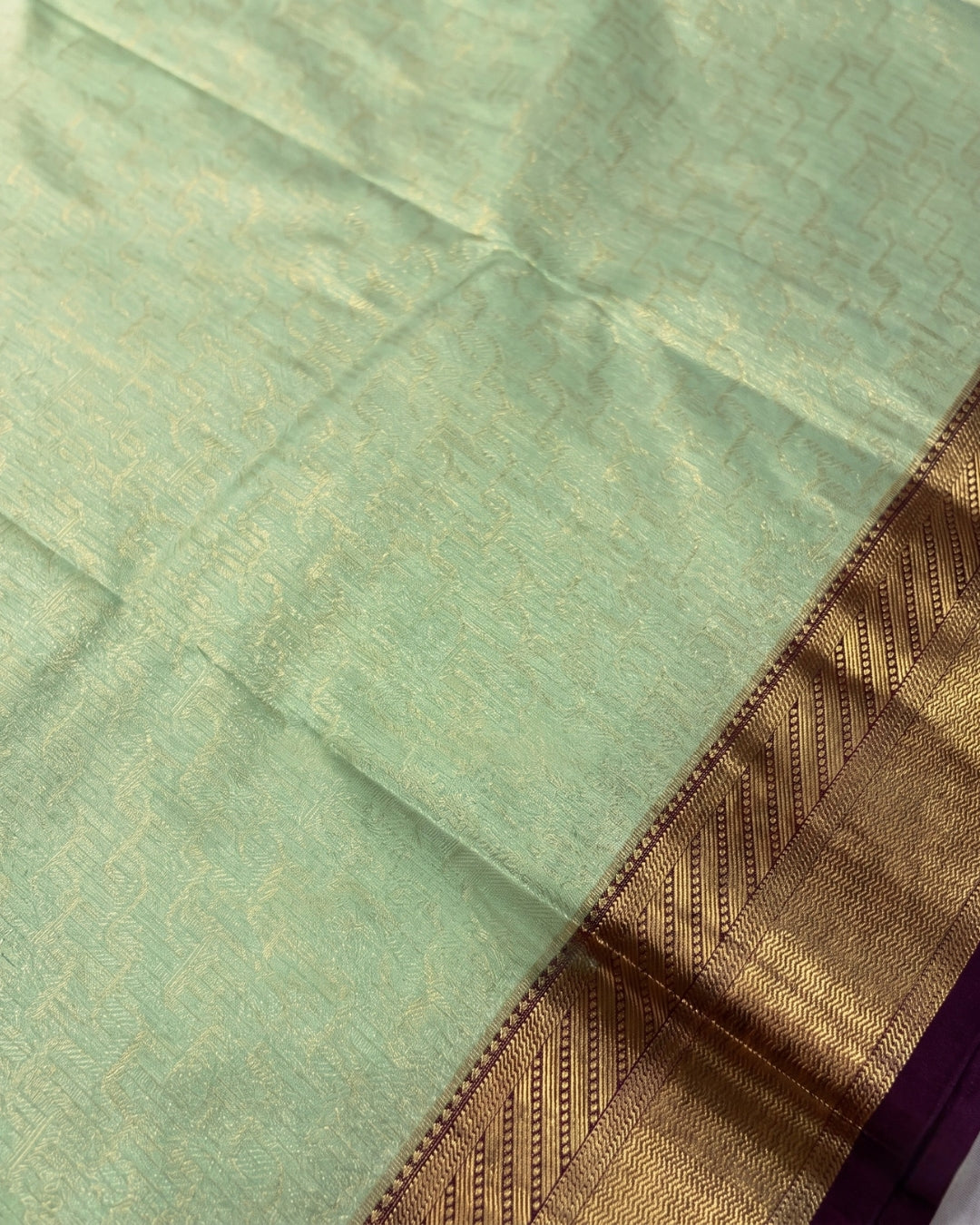 Chaavi - Mint Peacock Brocade Banarasi Saree