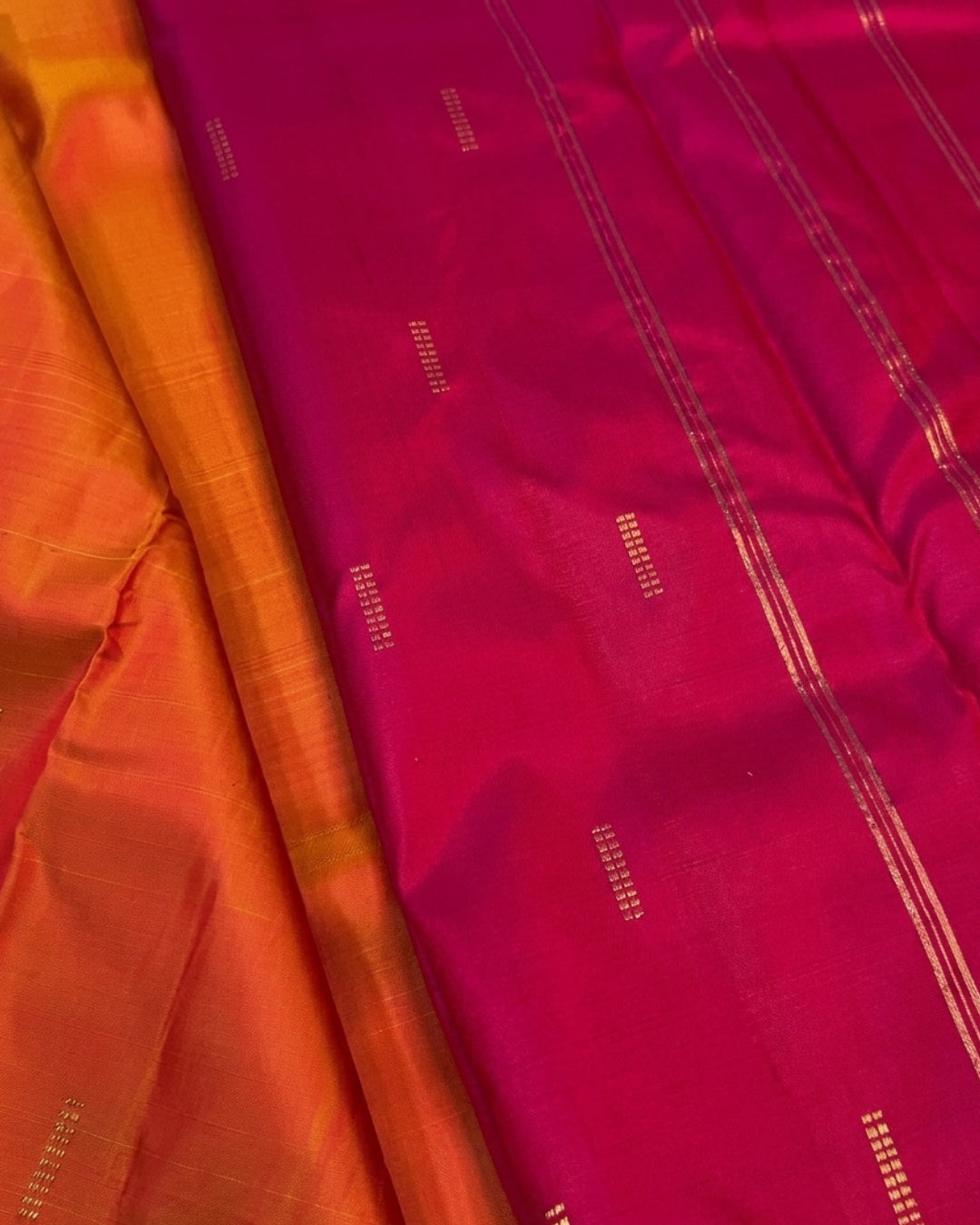 Dipali - Orange Magenta Classic Traditional Silk Saree
