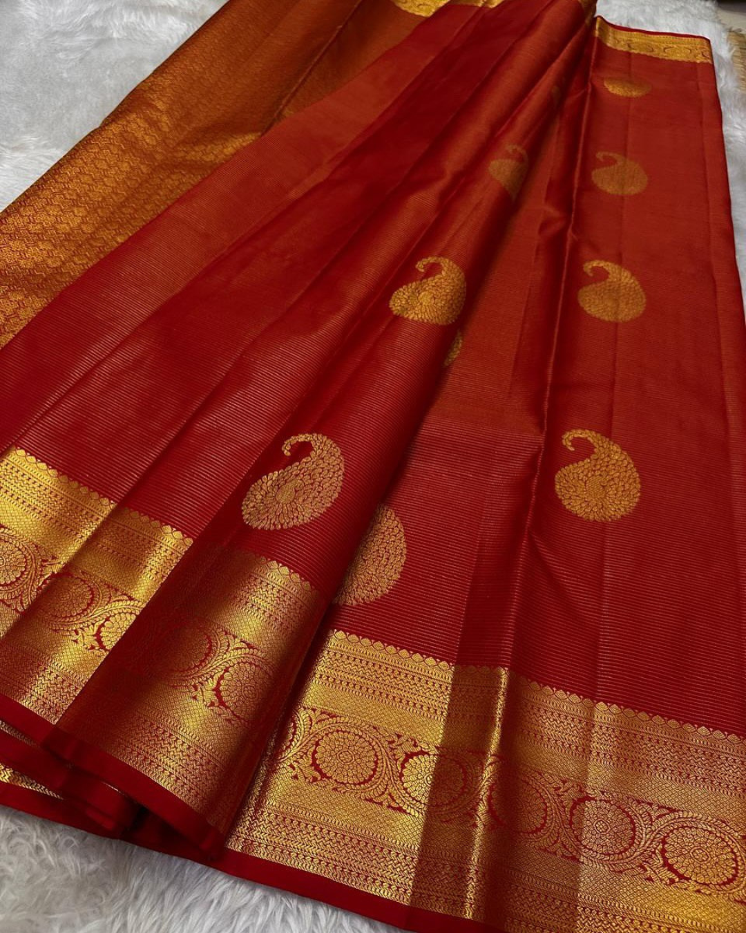 Devika - Vermilion Red Kanjivaram Saree
