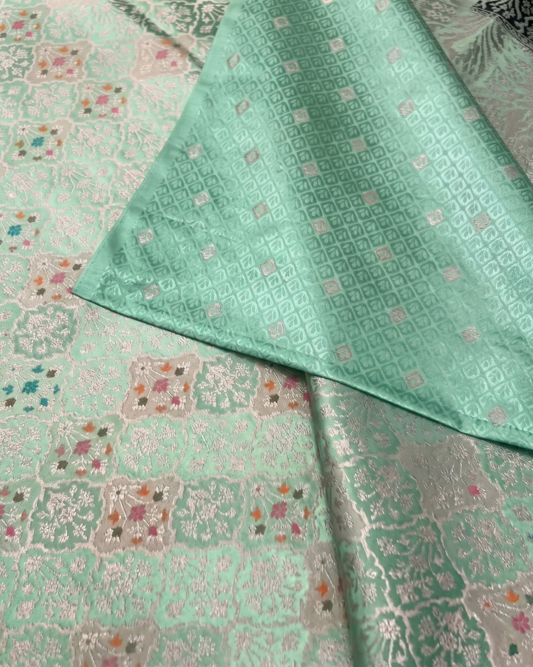 Avira - Mint Green Banarasi Silk Saree