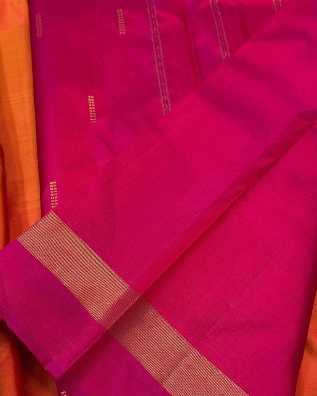 Dipali - Orange Magenta Classic Traditional Silk Saree