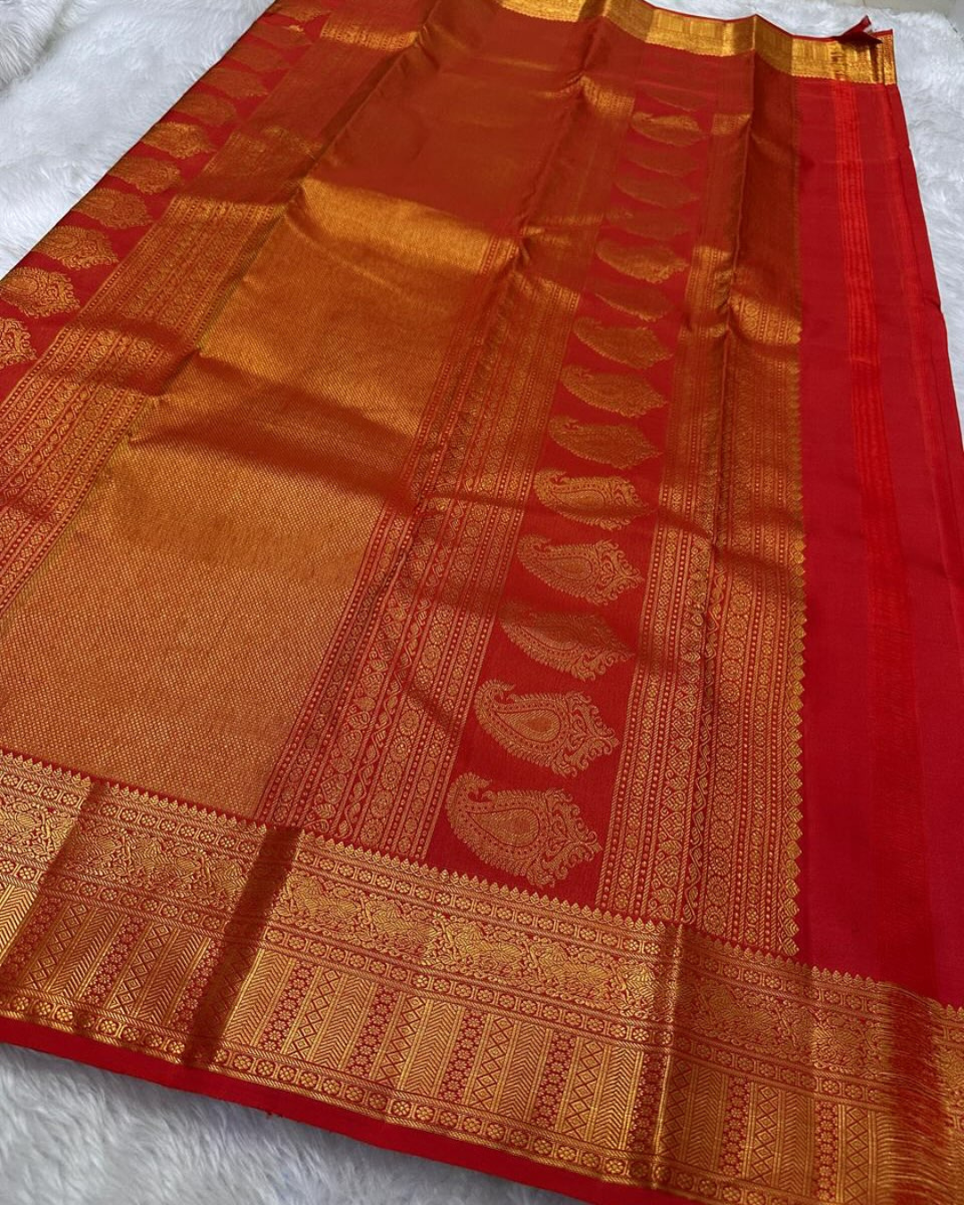 Kavya - Traditional Red Kanjivaram Saree