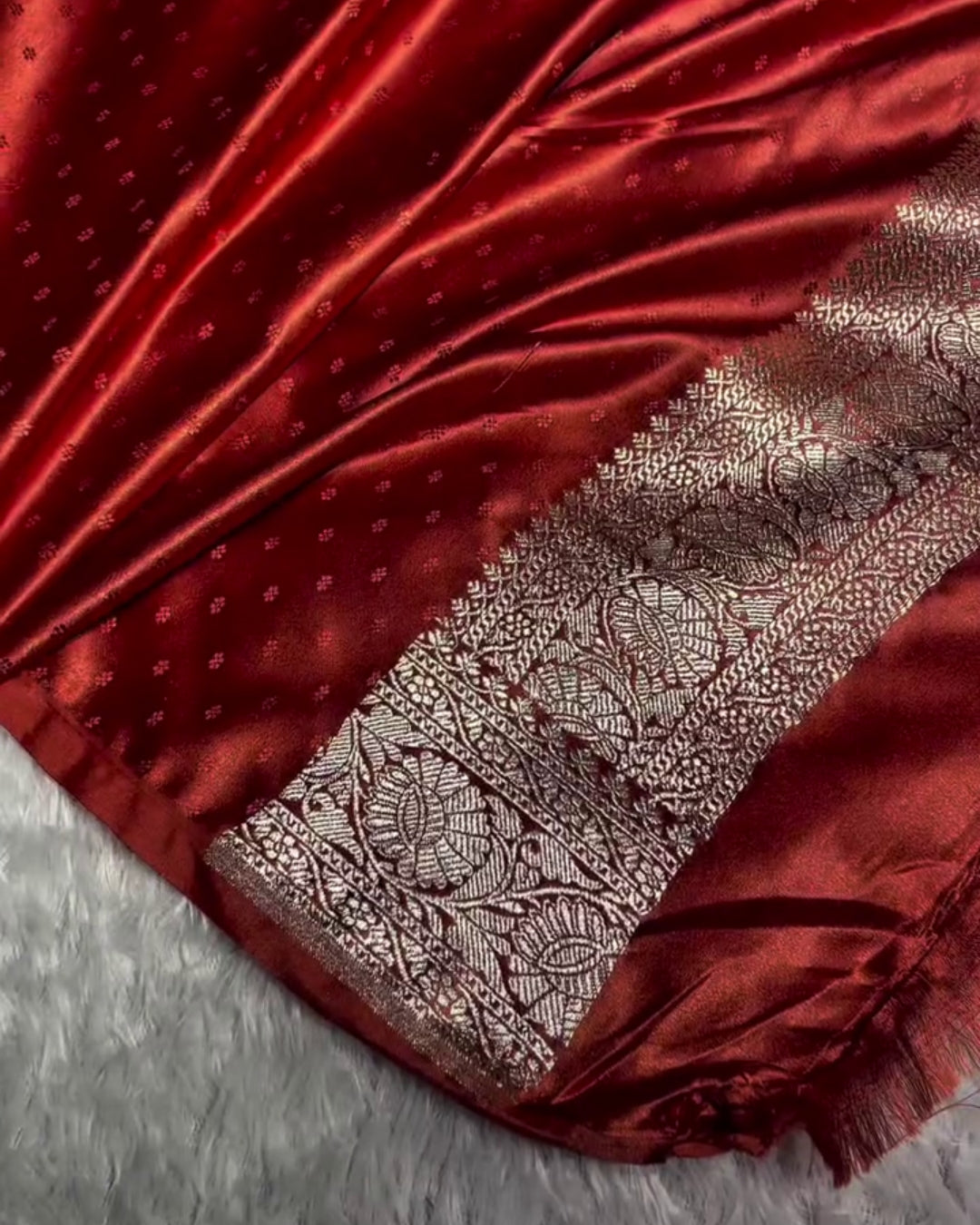 Kriva - Premium Brown Floral Banarasi Silk Saree