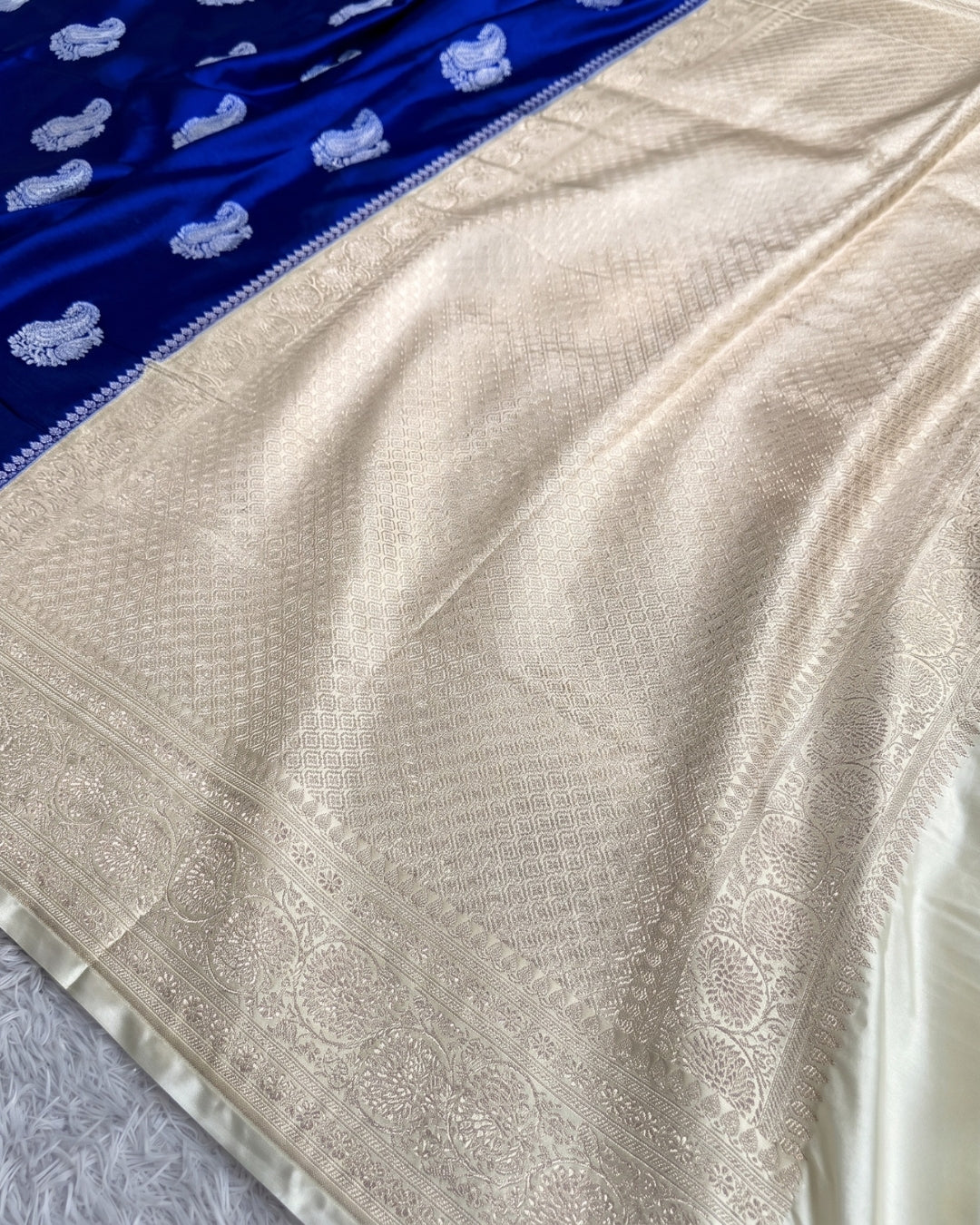 Charvi - Royal Blue Banarasi Silk Saree