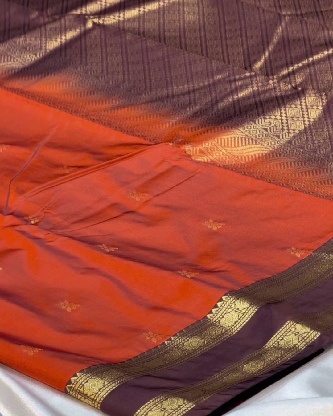 Vasudha - Copper Ember Heritage Soft Silk Blend Saree