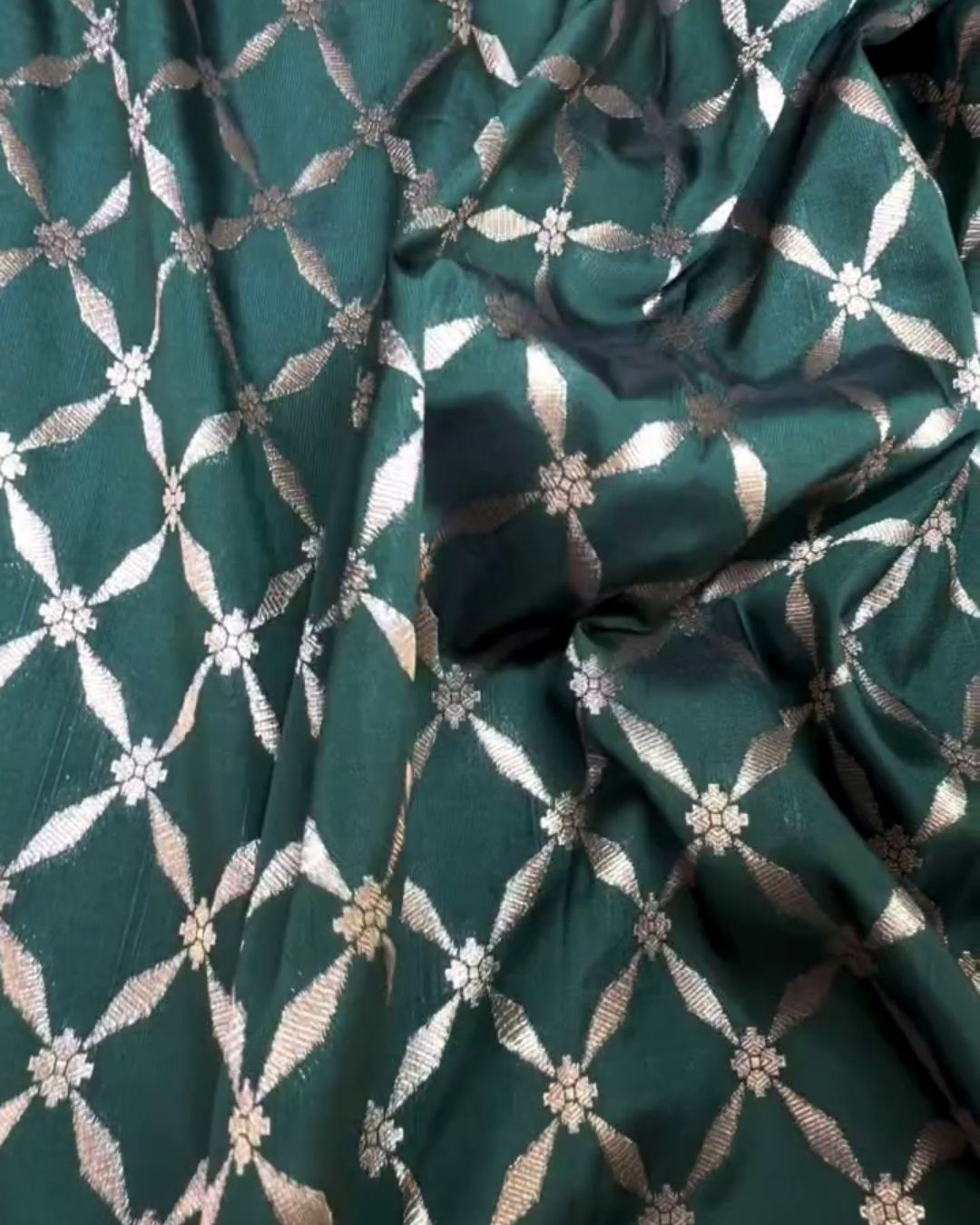 Ritambhara - Teal Green Banarasi Silk Saree with Silver Zari Jaal