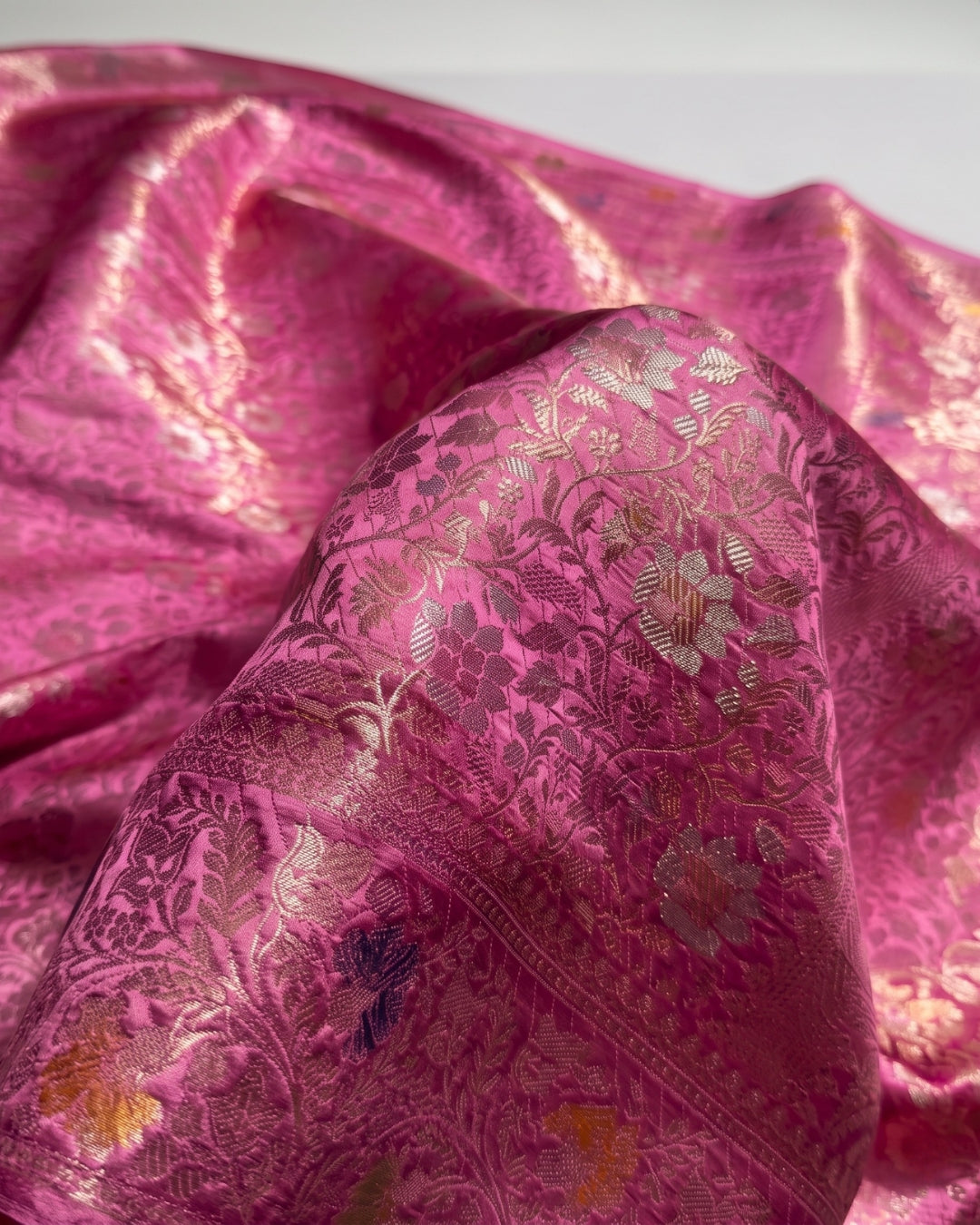 Dhvani - Rani Pink Banarasi Silk Saree
