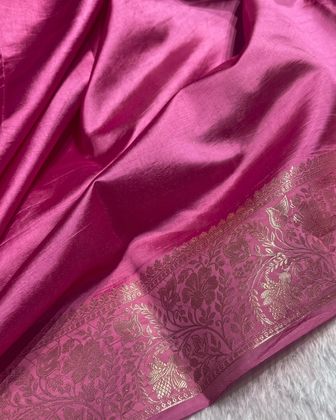 Dhvani - Rani Pink Banarasi Silk Saree