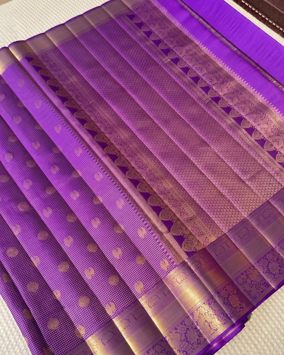 Rushika - Gold Zari Purple Saree