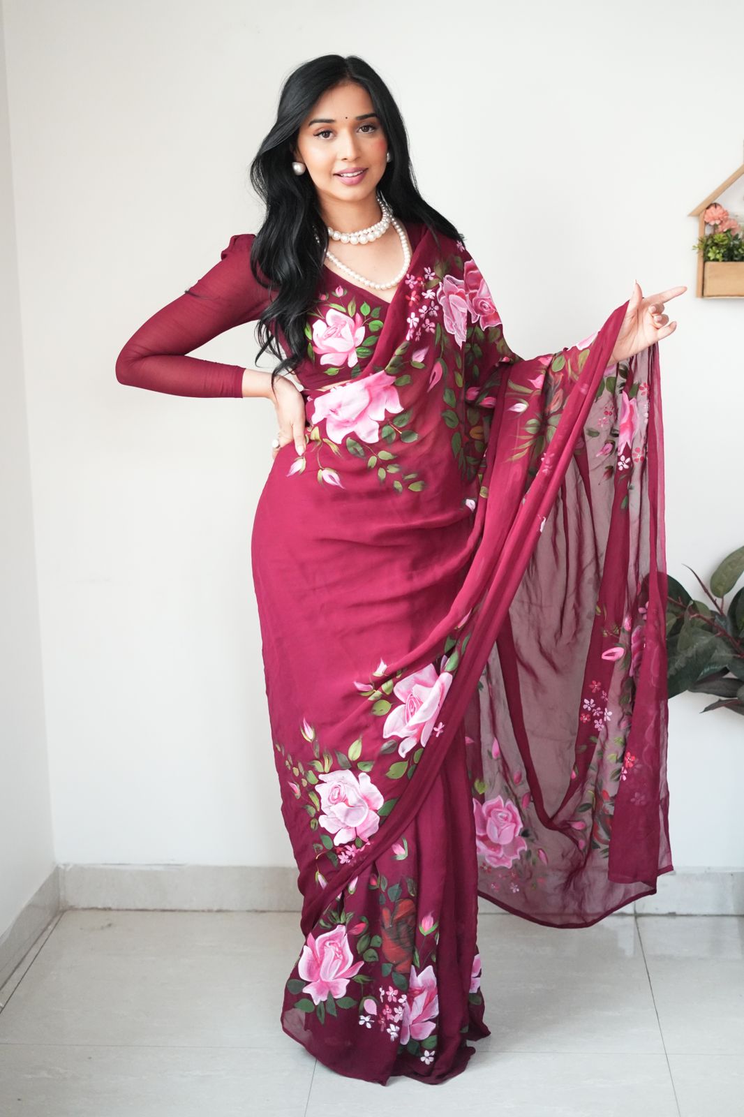 Rosella Bloom Saree – Grace in Every Petal