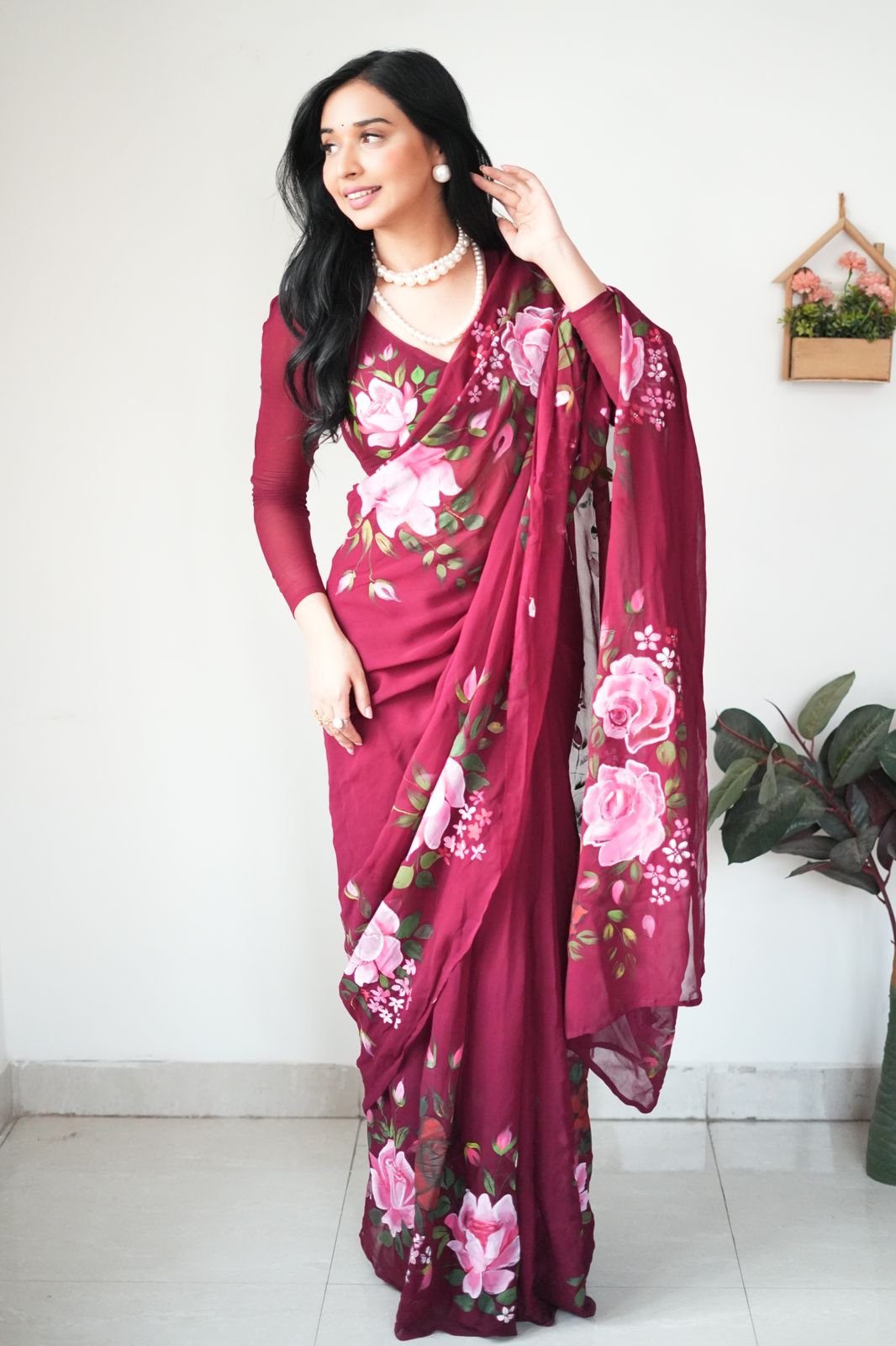 Rosella Bloom Saree – Grace in Every Petal