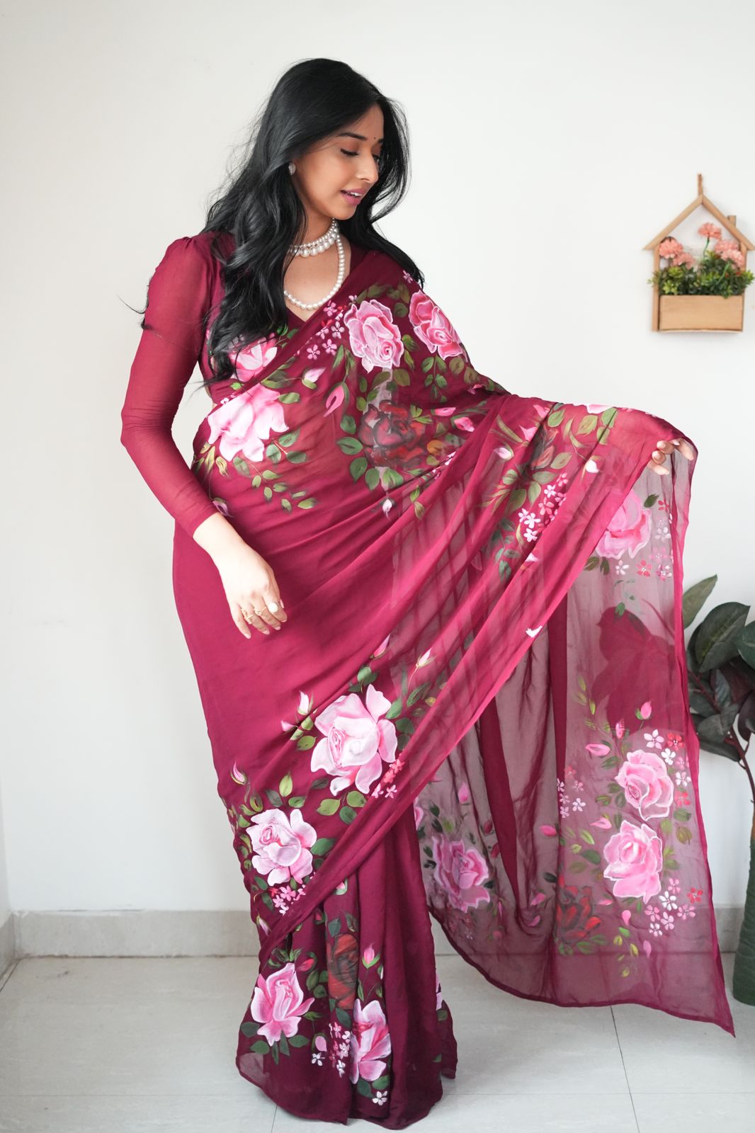 Rosella Bloom Saree – Grace in Every Petal