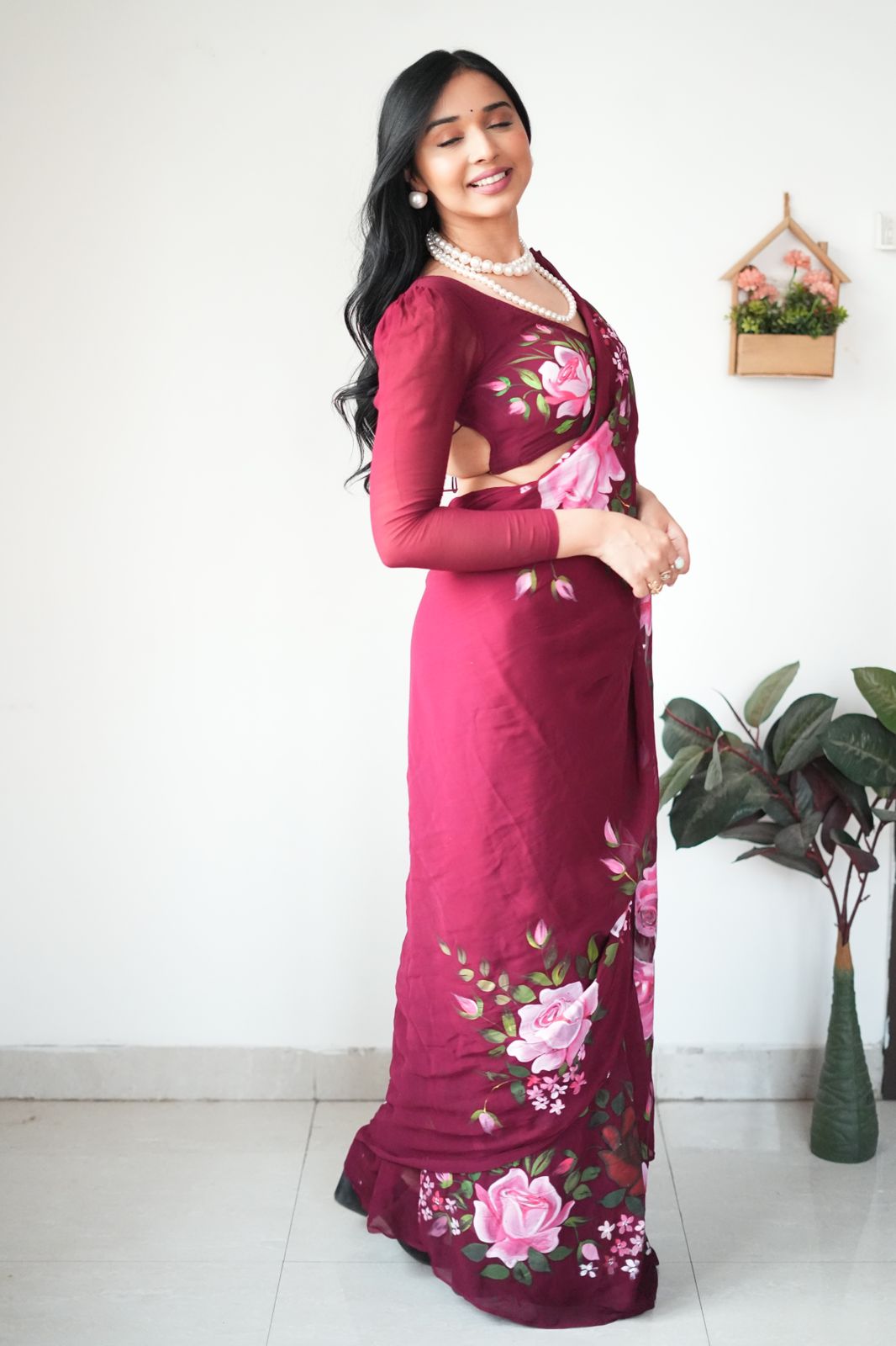 Rosella Bloom Saree – Grace in Every Petal