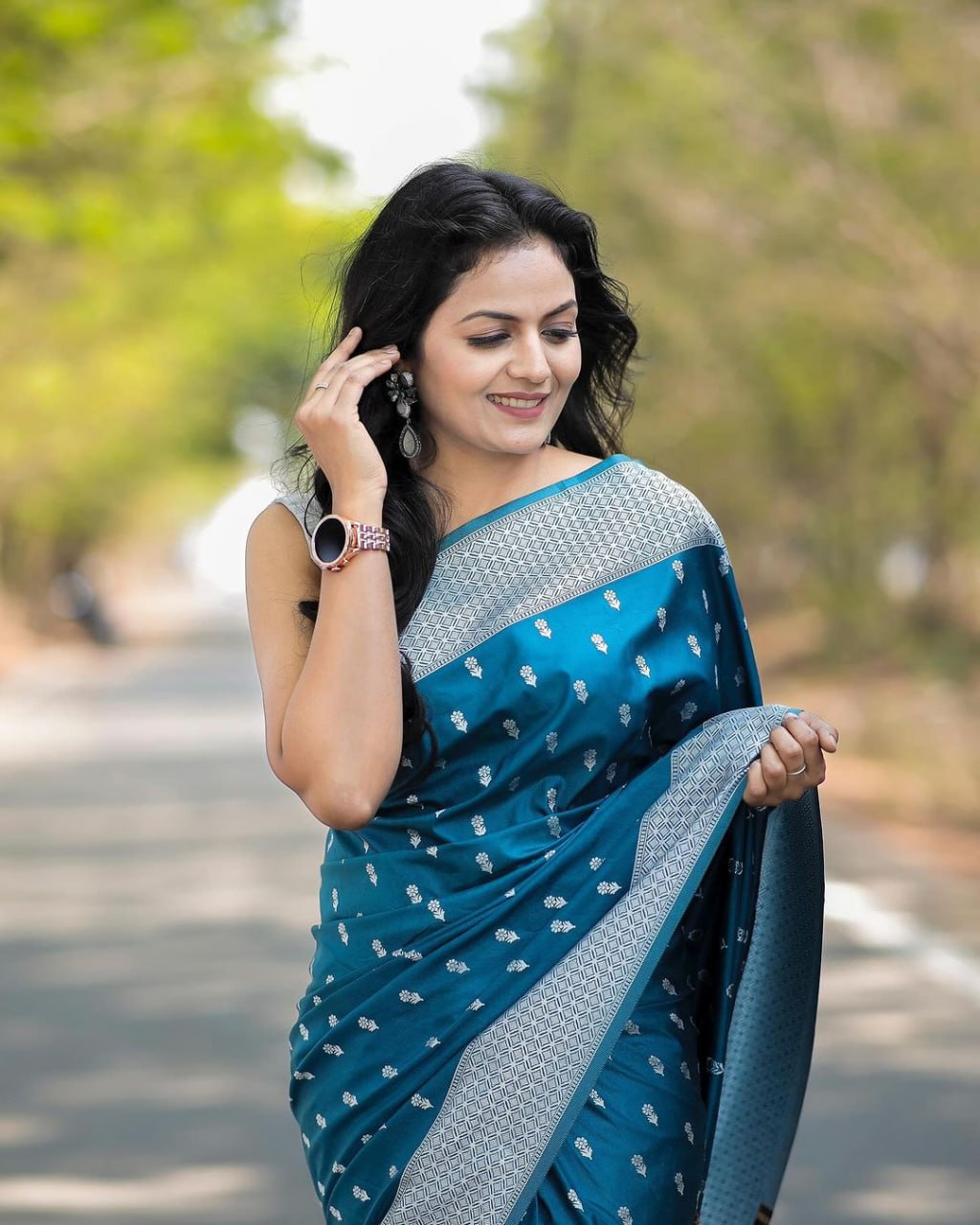 Disha Blue Soft Silk Saree