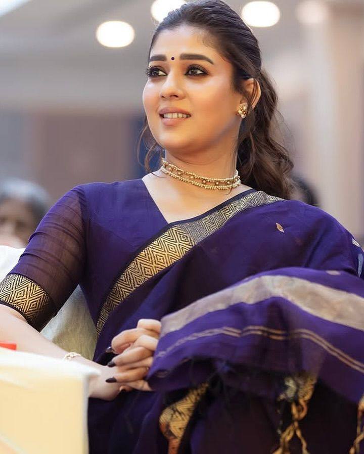 Mira - Deep Violet Lilen Slub Saree