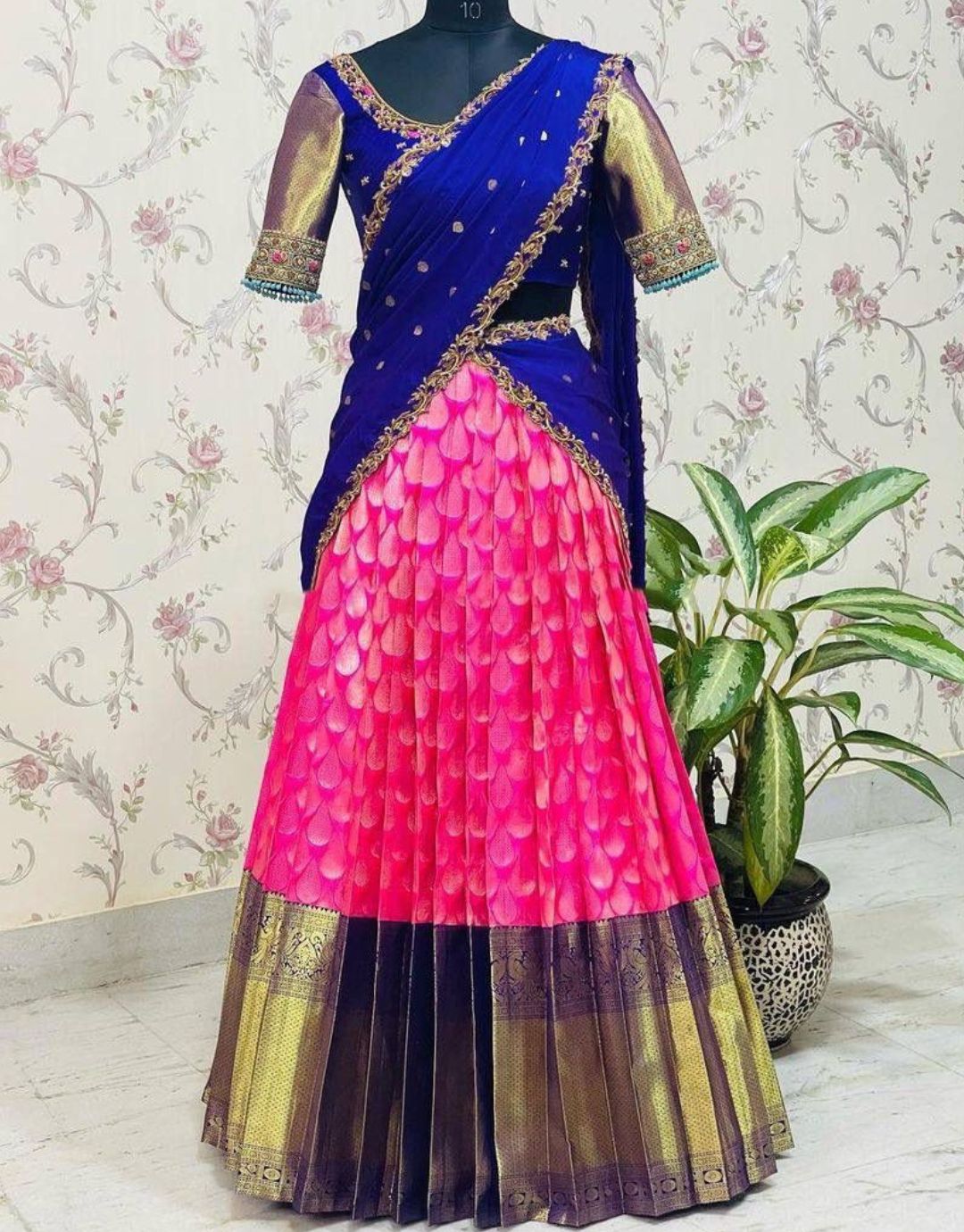 Anvi Pink Coloured Lahengha Choli With Embroidery Blouse