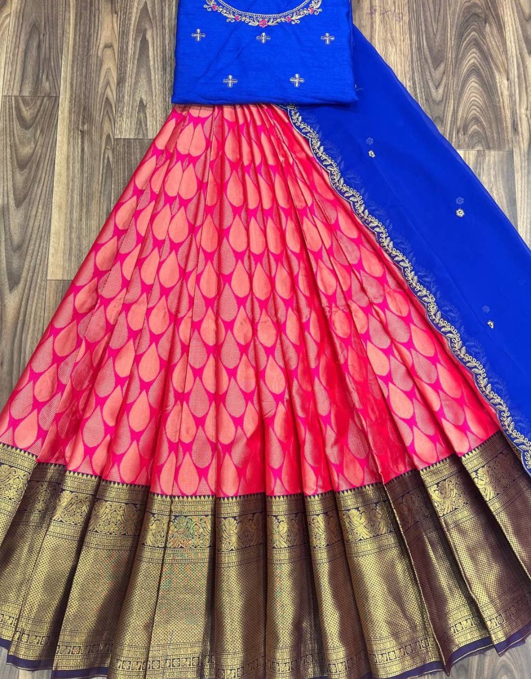 Anvi Pink Coloured Lahengha Choli With Embroidery Blouse