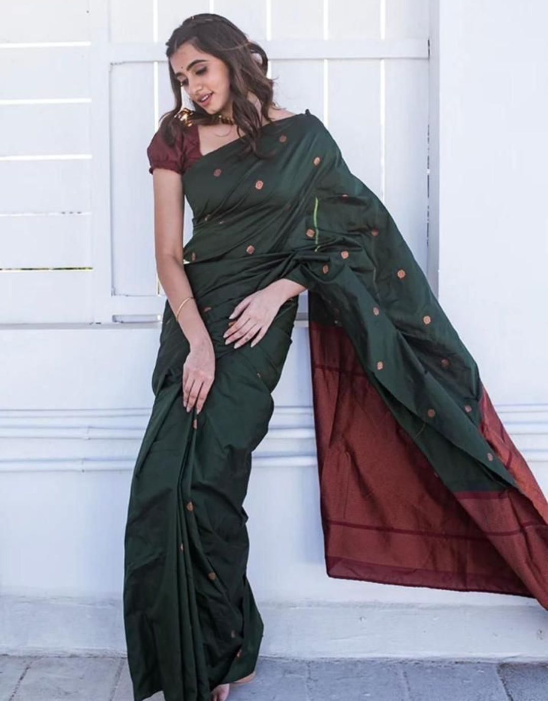 Puspa Green Kanchipuram Silk Saree