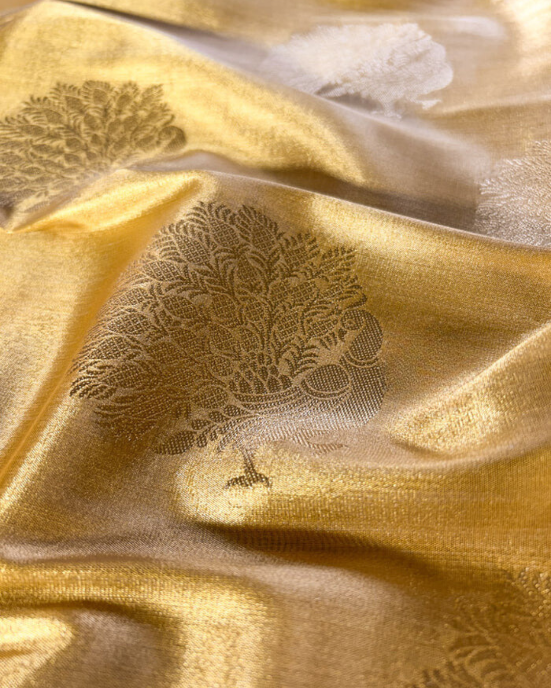 Golden Bloom - Banarasi Silk Saree