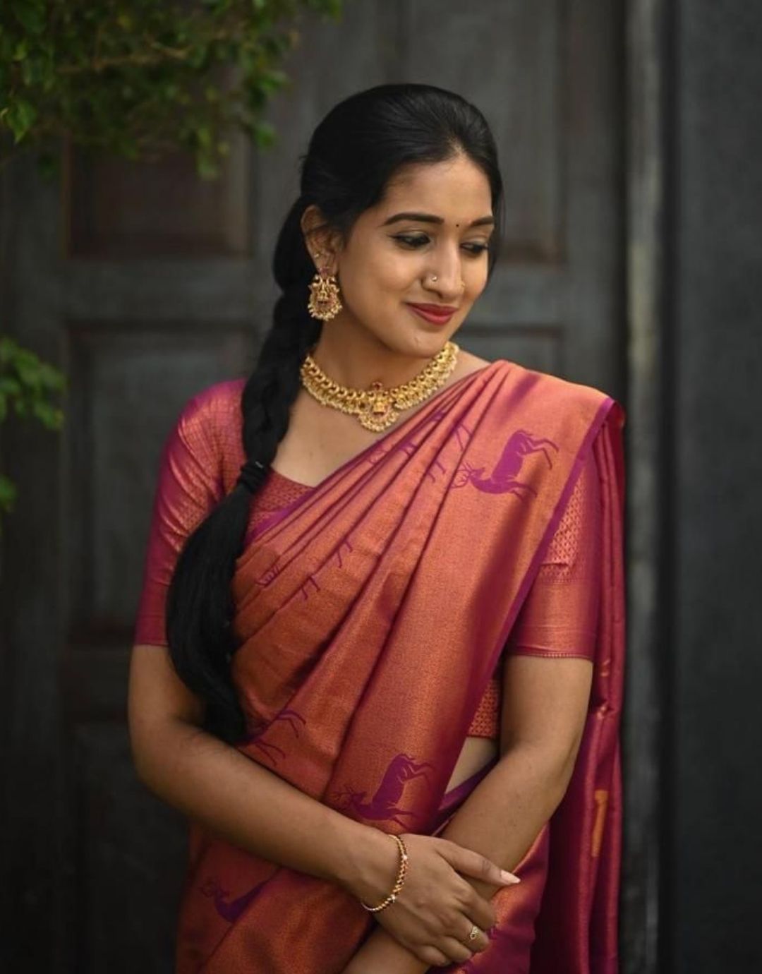 Himanshu Pink Kanchipuram Silk Saree