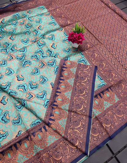 Sumanya SkyBlue Soft Silk Saree