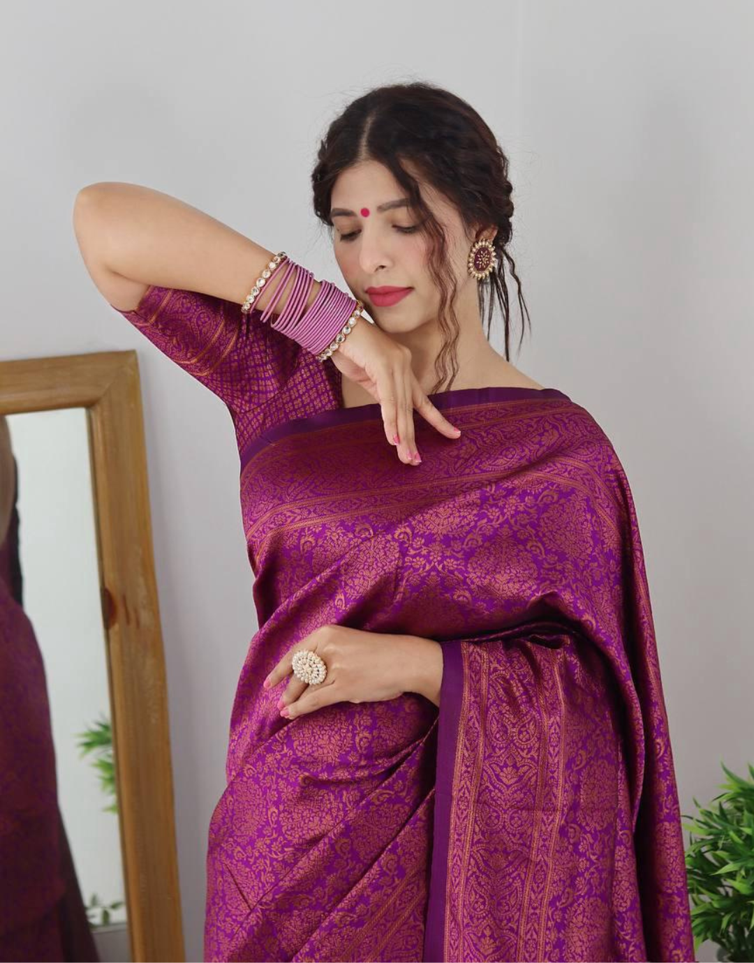 Radhika Magenta Pink Banarasi Silk Saree