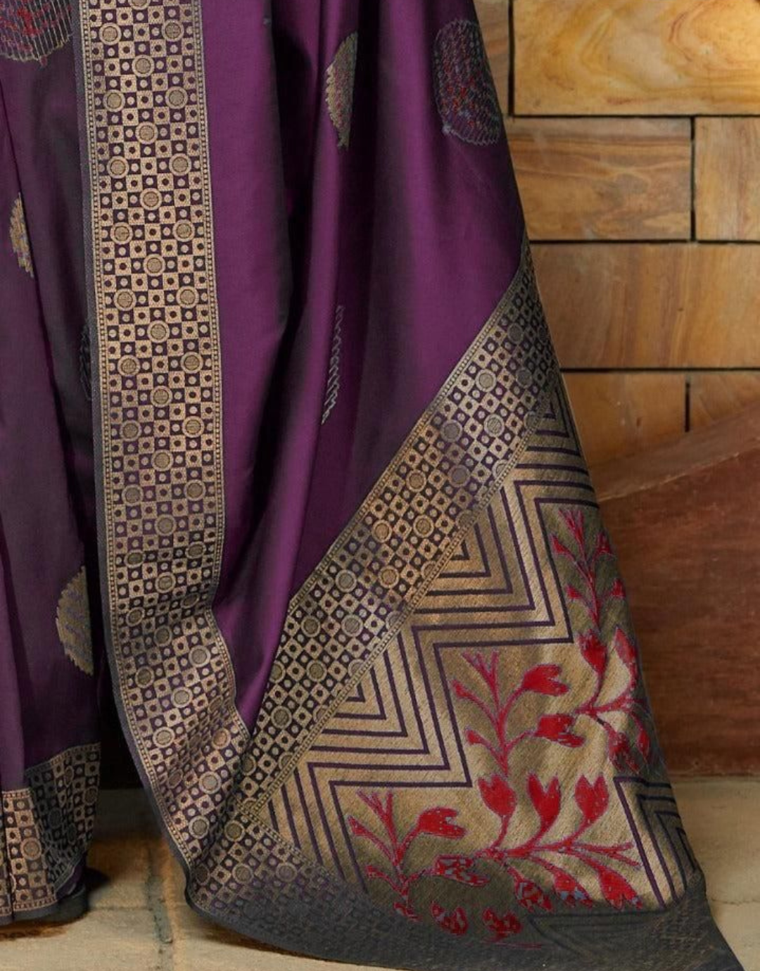 Cardi Deep Violet Soft Silk Saree