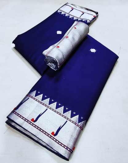 Neha Blue Paithani Silk Saree