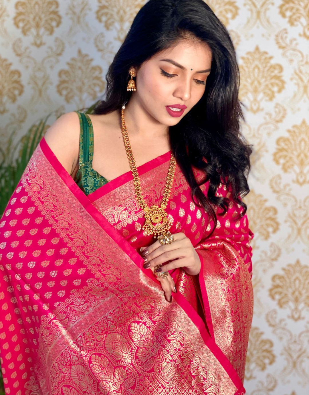 Radhi Pink Banarasi Silk Saree