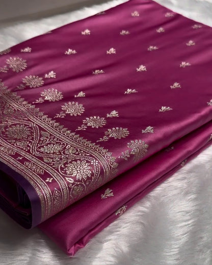 Riddhima – Pink Heritage Silver Zari Saree